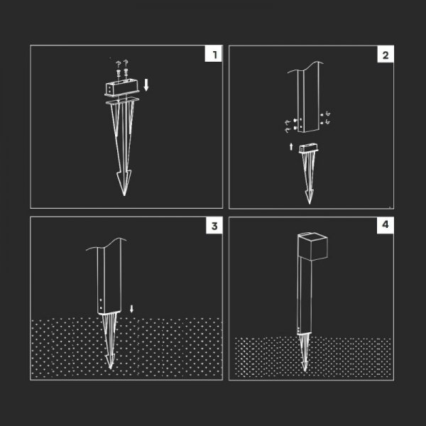 Szpilka kotwa mocowanie do ziemi opraw V-TAC VT-409 100x35x274mm Braz Corten VT-12050-C