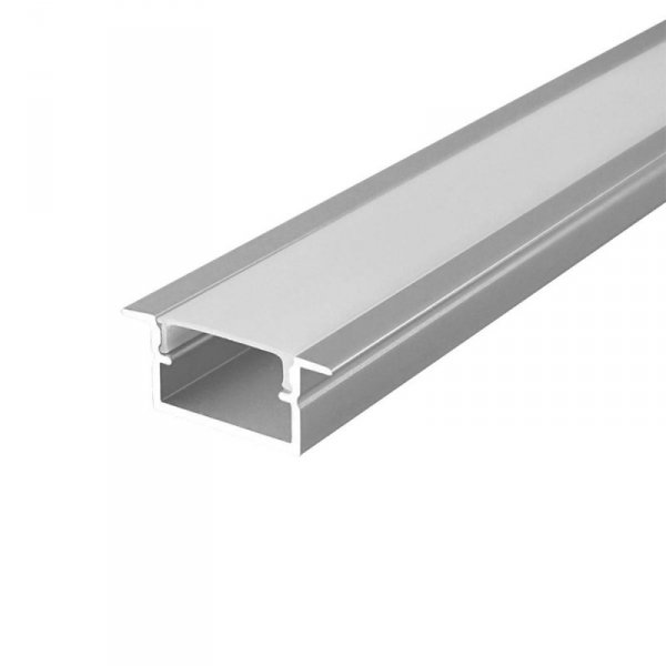 Profil do LED zestaw, ALU anodowany wpuszczany V-TAC 2mb klosz mleczny 17x10mm VT-71007 5 lat gwarancji