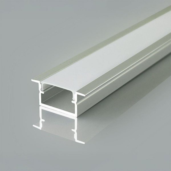 Profil do LED zestaw, ALU anodowany wpuszczany V-TAC 2mb klosz mleczny 17x10mm VT-71007 5 lat gwarancji