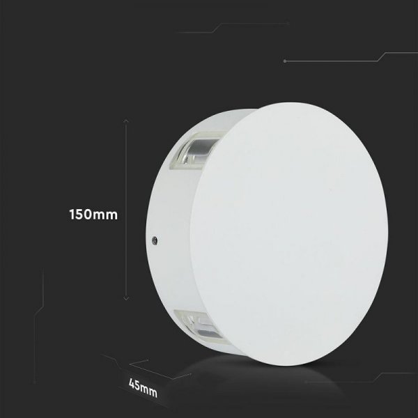 Oprawa ścienna V-TAC 4W LED IP65 biała okrągła VT-706 4000K 428lm 3 lata gwarancji