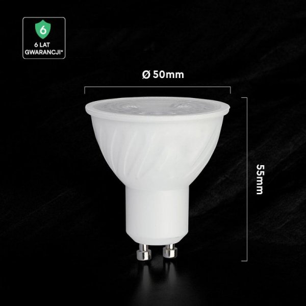 Żarówka LED V-TAC CREE CHIP 6W GU10 38st VT-227 6500K 445lm 6 lat gwarancji