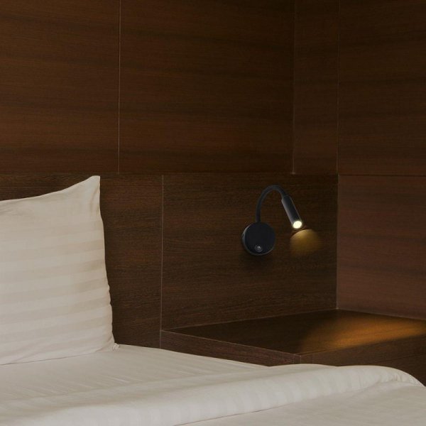 Oprawa LED V-TAC 3W CREE CHIP kinkiet czarny hotel łóżko włącznik VT-88063 3000K 120lm 3 lata gwarancji