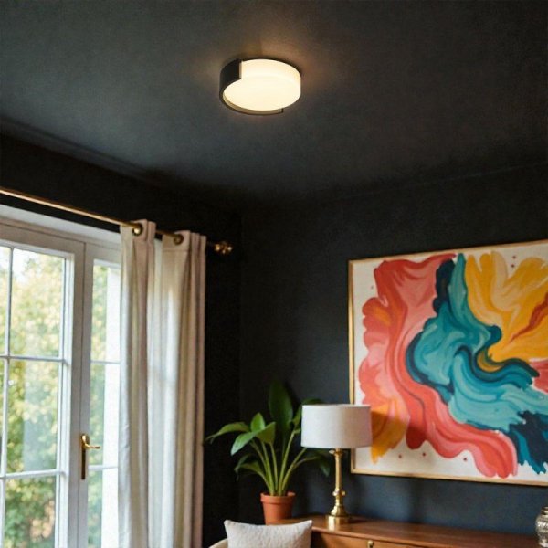 Oprawa sufitowa plafoniera V-TAC 48W LED 45cm 3w1 ściemnialna czarna BT pilot CCT VT-84023 3000K-4000K-6500K 5760lm