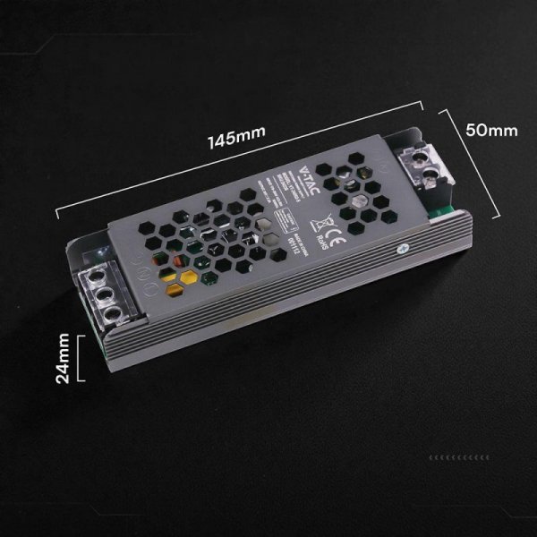 Zasilacz do LED modułowy montażowy SLIM V-TAC 60W 24V 2.5A IP20 filtr EMI VT-24062-S