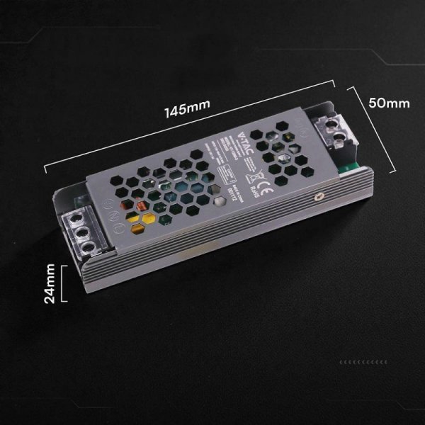 Zasilacz do LED modułowy montażowy SLIM V-TAC 60W 12V 5A IP20 filtr EMI VT-13060-S