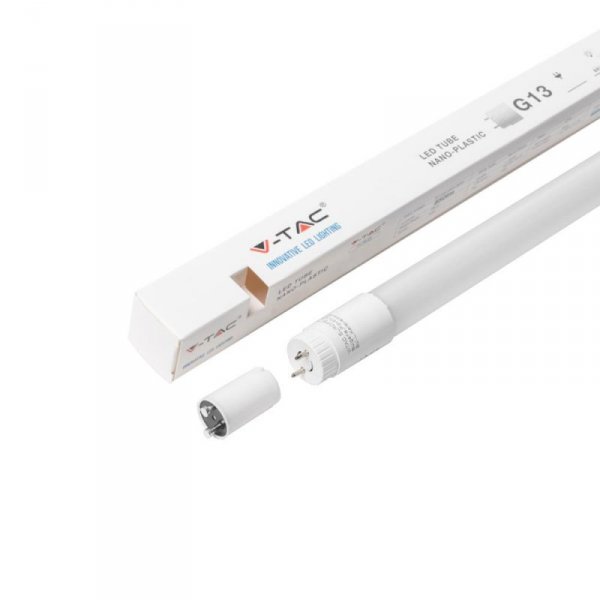 Tuba świetlówka LED T8 V-TAC 18W 120cm z starterem VT-1277 6400K 1700lm 3 lata gwarancji