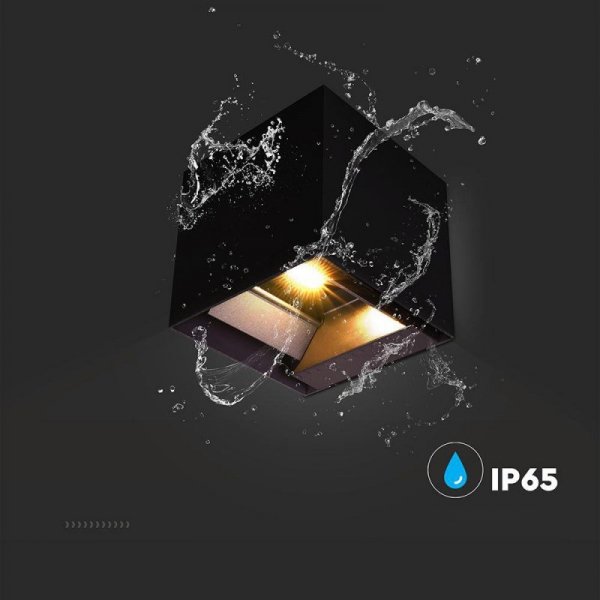 Oprawa ścienna solarna/USB V-TAC 9W LED COB czarna kostka 15x15cm IP65 czujnik ruchu VT-409CCT 3000K-4000K-5000K 800lm