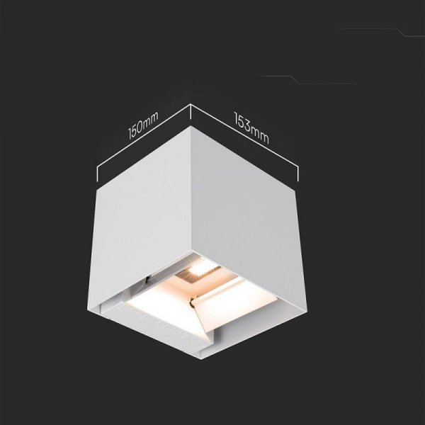 Oprawa ścienna solarna/USB V-TAC 9W LED COB biała kostka 15x15cm IP65 czujnik ruchu VT-409CCT 3000K-4000K-5000K 800lm