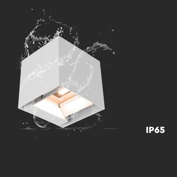Oprawa ścienna solarna/USB V-TAC 9W LED COB biała kostka 15x15cm IP65 czujnik ruchu VT-409CCT 3000K-4000K-5000K 800lm