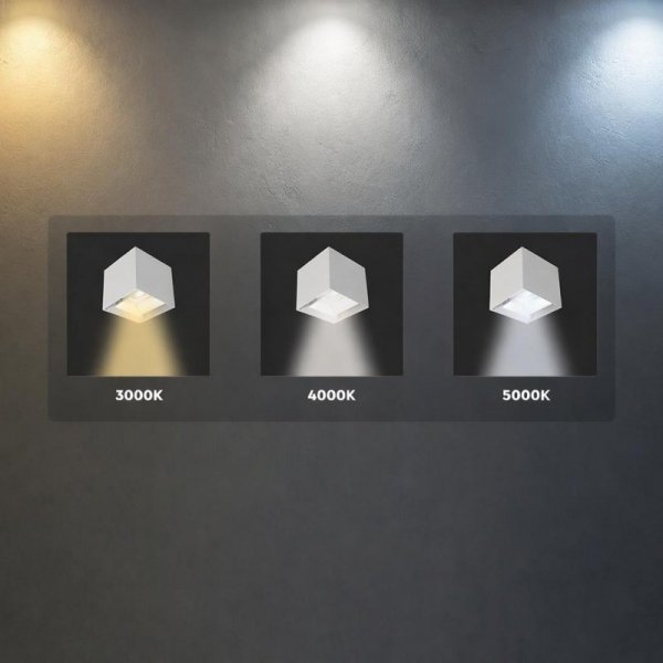 Oprawa ścienna solarna/USB V-TAC 9W LED COB biała kostka 15x15cm IP65 czujnik ruchu VT-409CCT 3000K-4000K-5000K 800lm