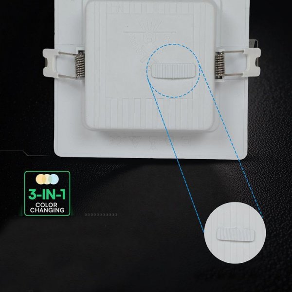 Panel wpuszczany downlight V-TAC 12W LED CREE CHIP kwadrat 170x170mm VT-61012CCT 3000K-4000K-6500K 1320lm 6 lat gwarancji