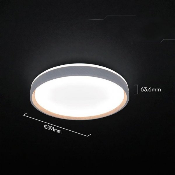 Oprawa sufitowa plafoniera V-TAC 30W/60W/30W LED 49cm 3w1 ściemnialna drewno pilot CCT VT-85045 3000K-4000K-6500K 6000lm