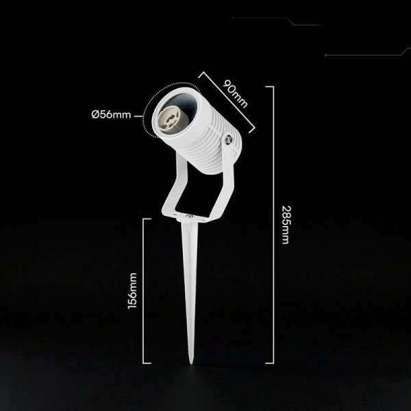 Oprawa gruntowa ogrodowa wbijana aluminium GU10 biała IP65 VT-44005 3 lata gwarancji