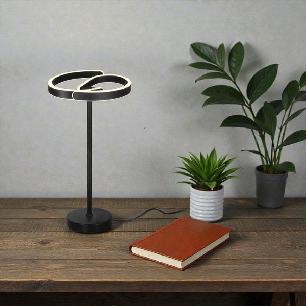 Lampka stołowa nocna 25W kierownica fi30cm czarna VT-84047 4000K 3250lm