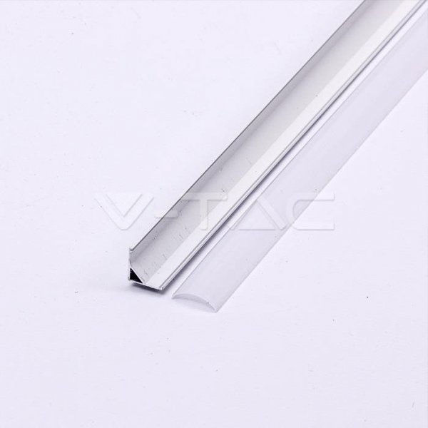 Profil Aluminiowy V-TAC 2mb Biały, Klosz Mleczny, Kątowy VT-8123 5 Lat Gwarancji