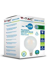 Żarówka LED V-TAC 7W Filament E27 G125 Mrożona VT-2067 2700K 800lm 2 Lata Gwarancji