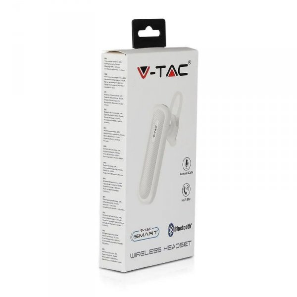 Zestaw Słuchawkowy V-TAC Bluetooth 70mAh Biały VT-6700 2 Lata Gwarancji