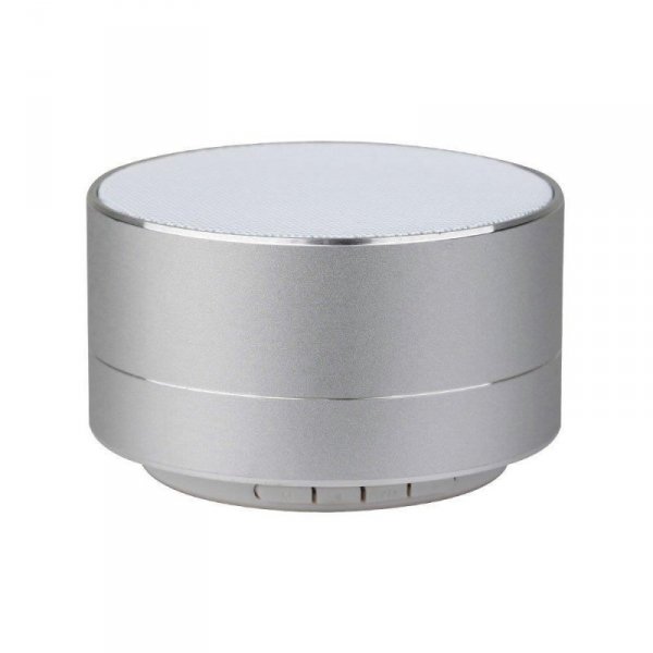 Przenośny Metalowy Głośnik Bluetooth Micro SD Mikrofon 400mah Srebrny V-TAC VT-6133