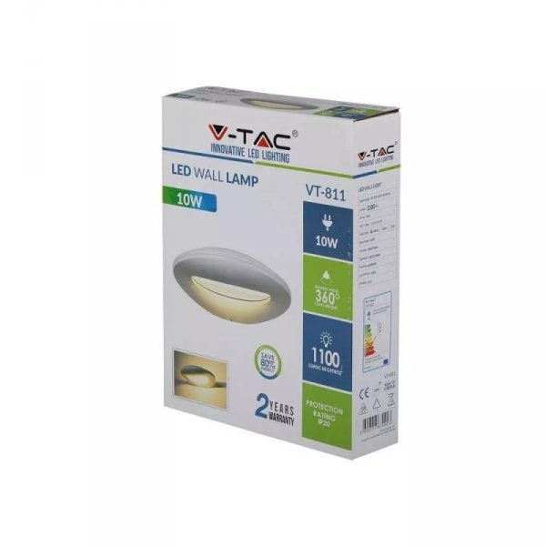 Kinkiet Ścienny V-TAC 10W LED Biały VT-811 3000K 1100lm