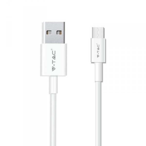 Przewód USB V-TAC Typ C 1M Biały Seria Srebrna VT-5322