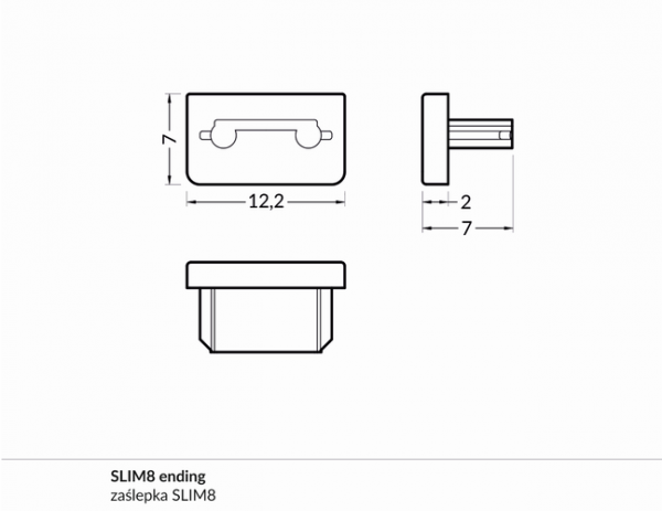 ZAŚLEPKA DO PROFILU SLIM8 KOMPLET