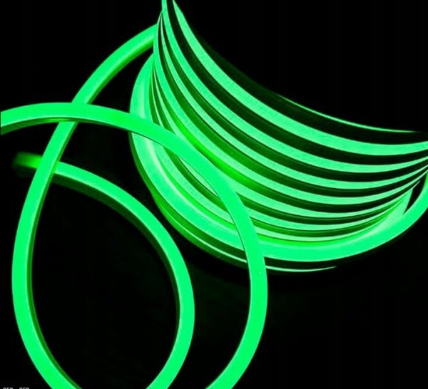 NEON LED 12V 8X16 PCV 1M ZIELONY IP67