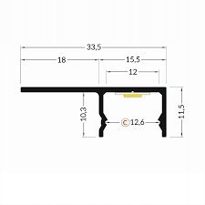 profil LED UNI-TILE12 180st C 1m anod.