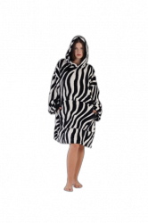 Kocobluza z kapturem miękka zapewniająca ciepło zebra Vienetta uniwersalna