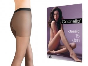 Rajstopy cienkie gładkie Classic Lycra Nero 15 den Gabriella