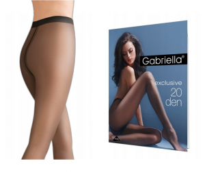 Rajstopy cienkie gładkie Exclusive 20 DEN Gabriella Nero