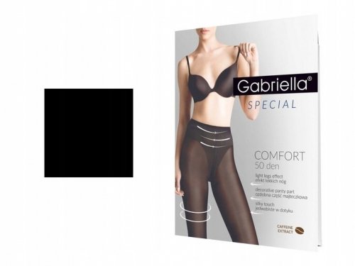 Rajstopy przeciwżylakowe wyszczuplające z wysokim stanem Comfort 50 den Nero Gabriella 
