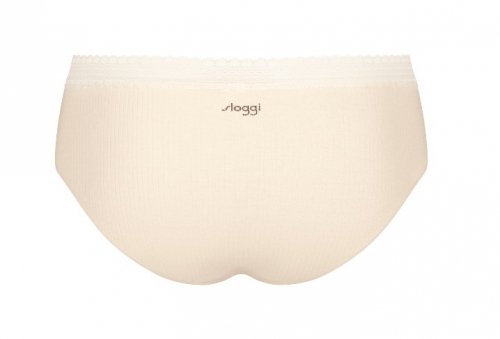 2x Majtki Sloggi Go Ribbed Hipster beżowy/brązowy