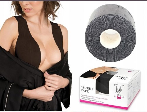 Taśma do modelowania biustu Julimex Secret Tape czarna 10 cm 