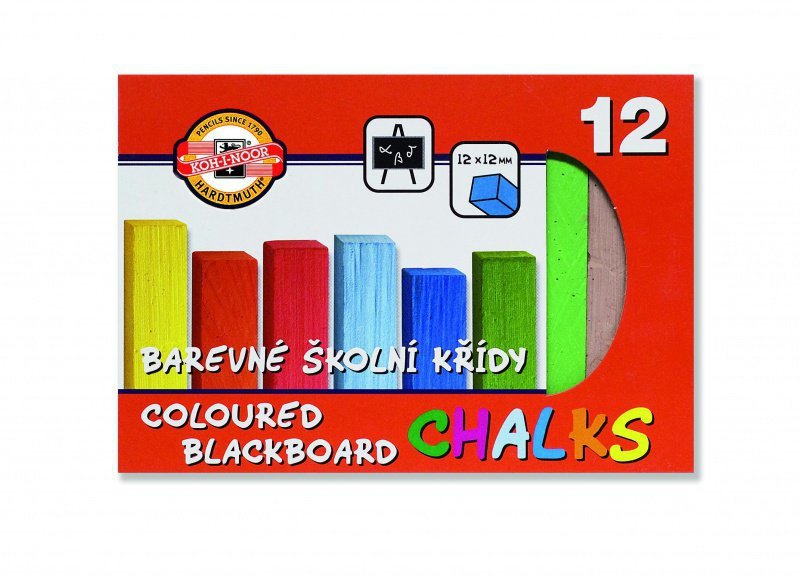 Kreda Koh-i-Noor kolorowa 112506 do tablic zestaw 12 kolorów