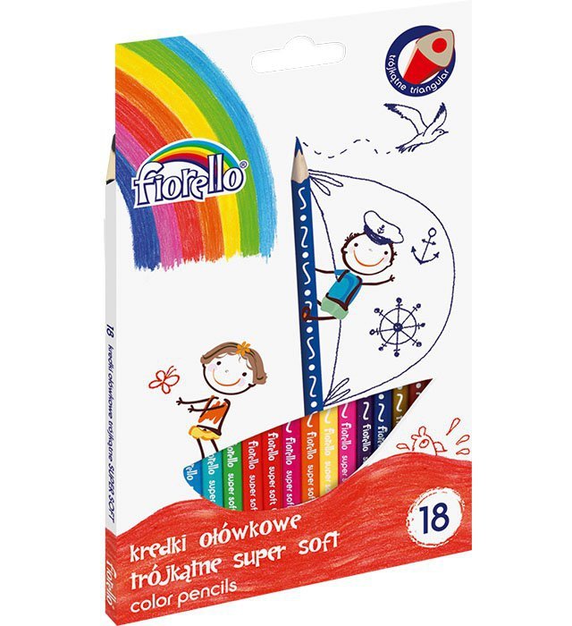 Kredki ołówkowe Fiorello Super Soft 18 kolorów
