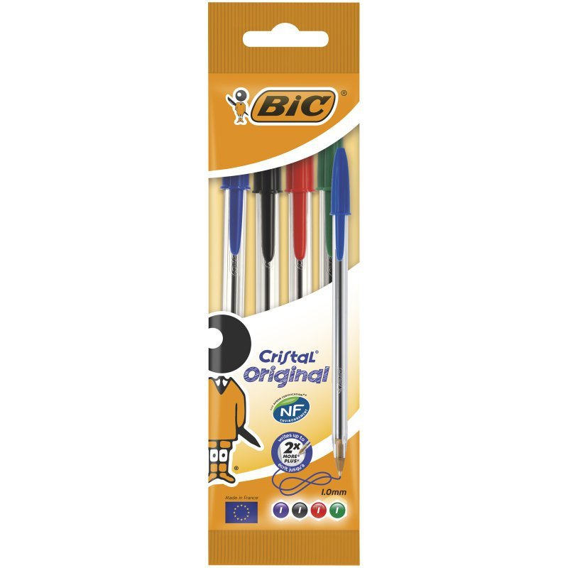 Długopis Cristal Original BIC mix AST pouch 4szt