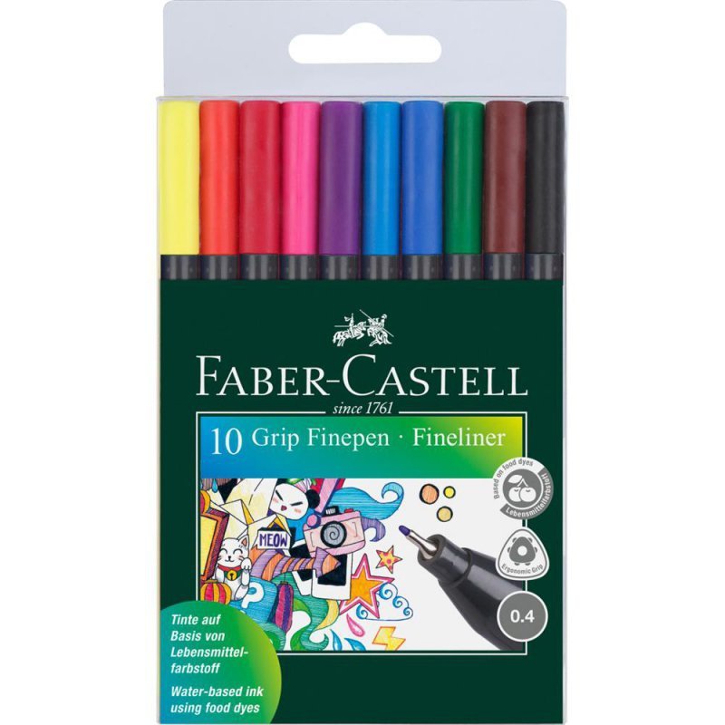 Cienkopisy Faber-Castell Grip 10 kolorów