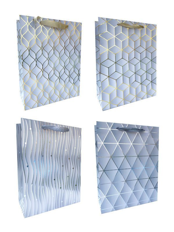 Torebki ozdobne wzory geometryczne JP1015C 12 sztuk