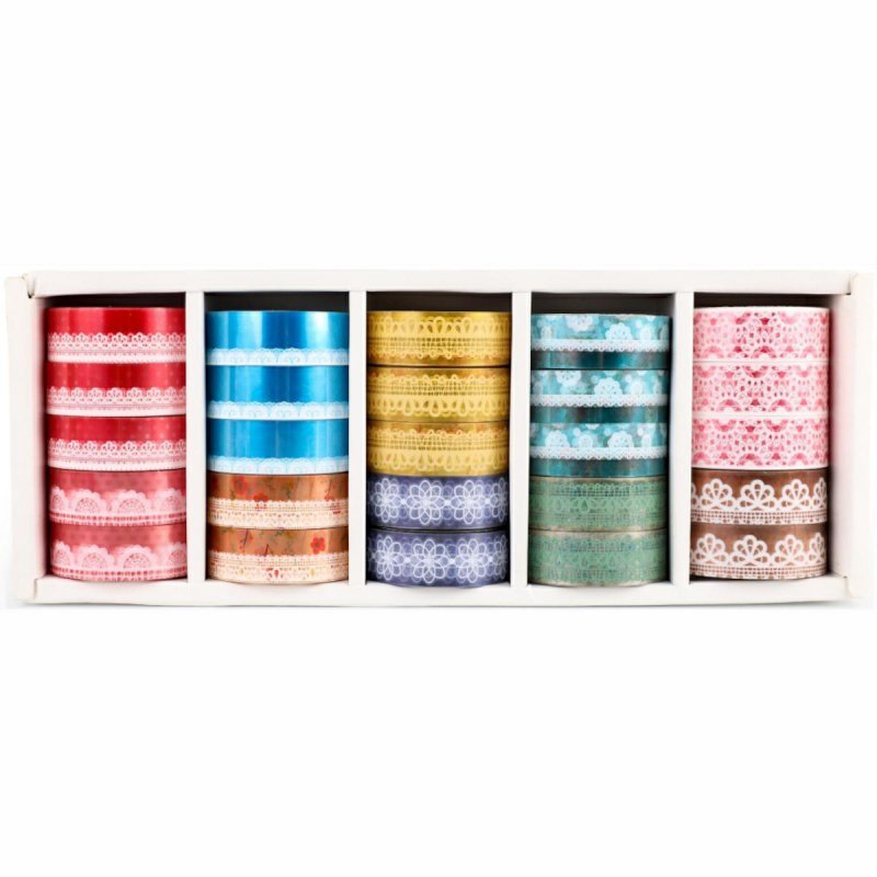 Taśma ozdobna Washi Pet Tape display mix 25 sztuk