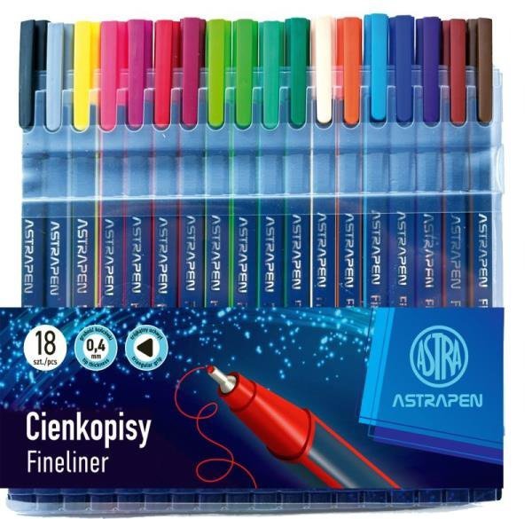 Cienkopisy trójkątne Astrapen 18 kolorów