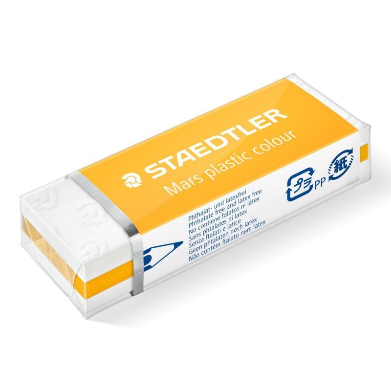 Gumka techniczna Mars Plastic żółta Staedtler paczka 20 szt.