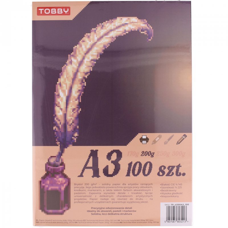 Papier Brystol 200g A3 100 ark.