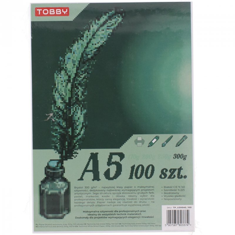 Papier Brystol 300g A5 100 ark.
