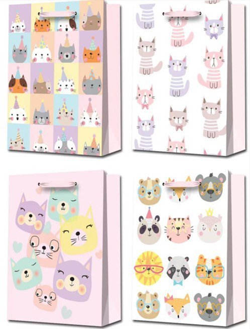 Torebki prezentowe WK 22271 XL mix wzorów 12 sztuk