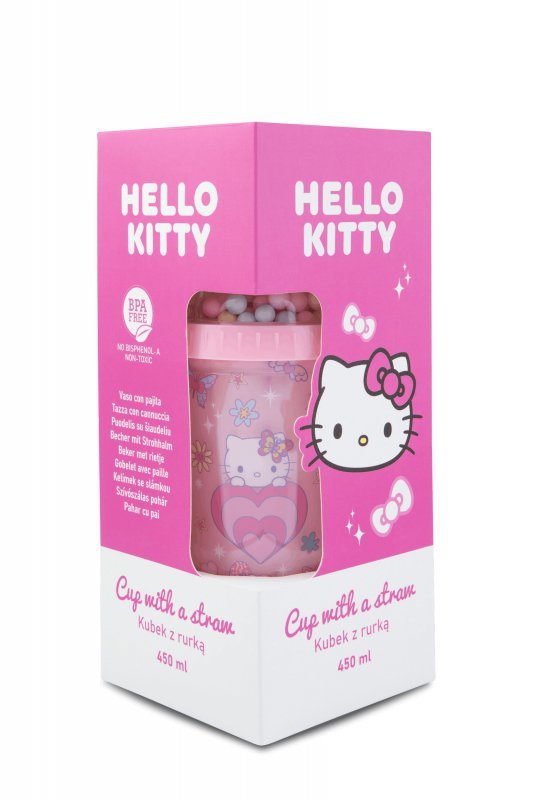 Kubek z rurką Hello Kitty Light Pink