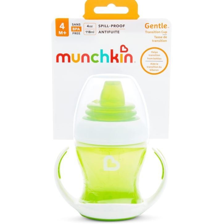 Kubek z miękkim ustnikiem i uchwytami Munchkin 118ml zielony