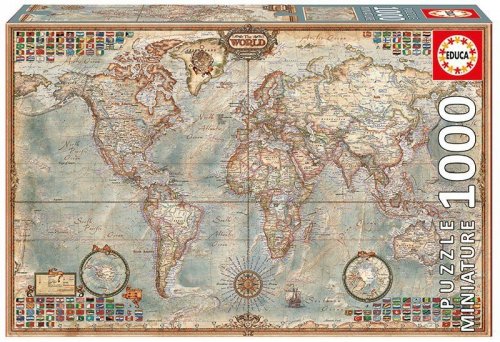 Puzzle 1000 elementów, Polityczna mapa świata