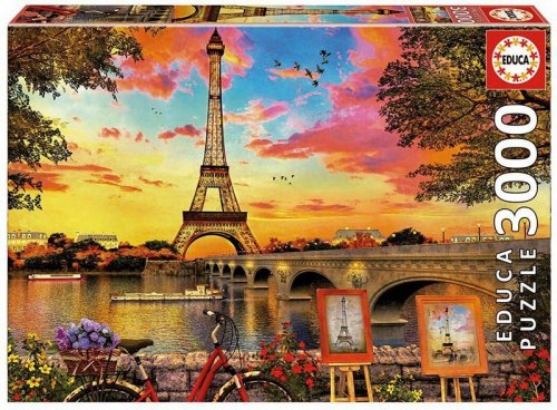 Puzzle 3000 elementów Zachód słońca w Paryżu