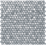 Tubądzin Drops metal silver Hex Mozaika 30,2x30