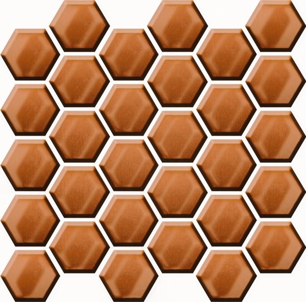 Copper Glass Hexagon Mosaic 25x25,8
